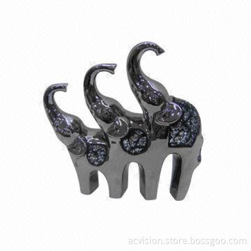 Electronic plated animals-shaped ceramic home decoration vase for decor